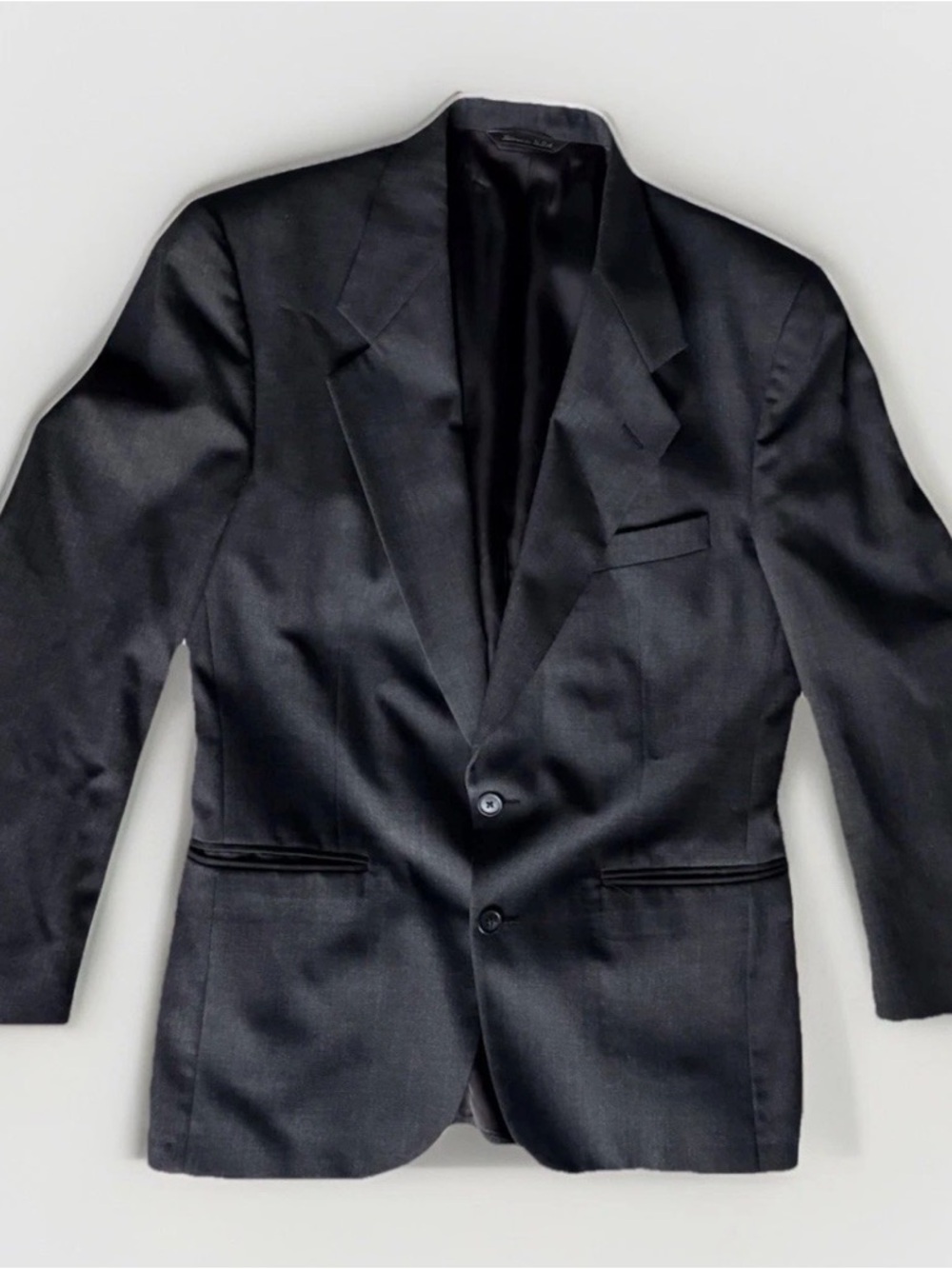 VTG Christian Dior Men's Black Wool Suit Jacket Single-Breasted Notch Lapel 40R